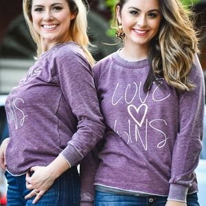 Love Wins Sweatshirt, Women sweatshirt, purple